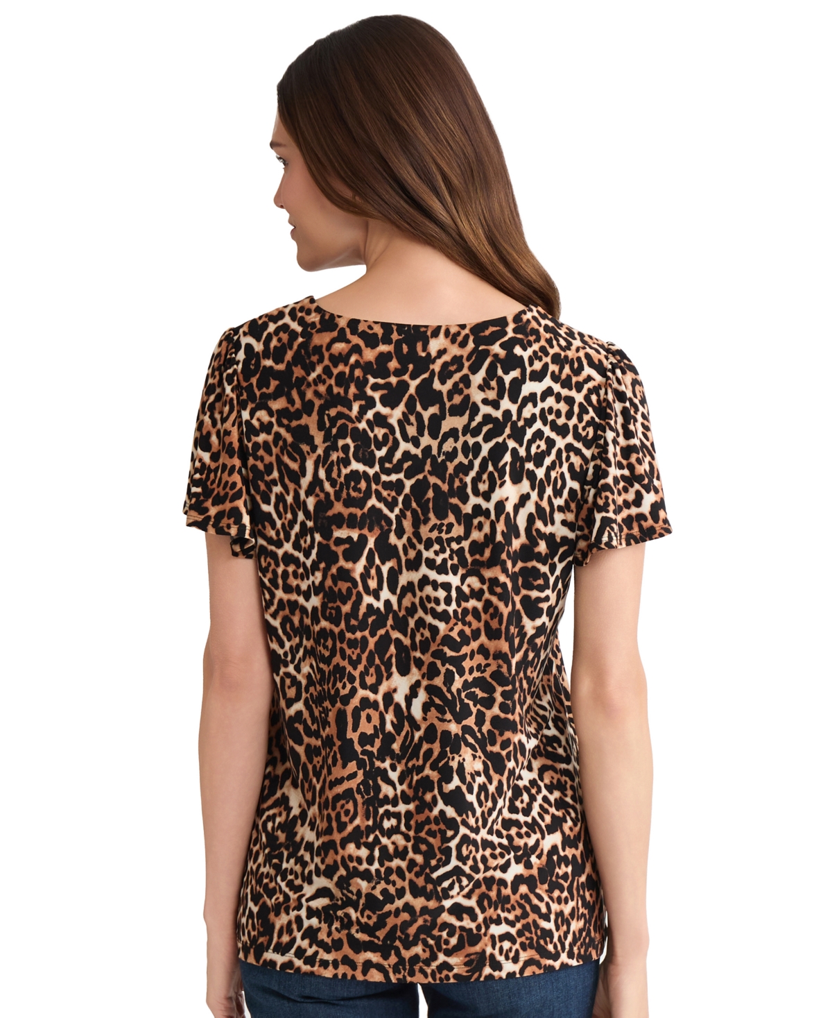 Jones New York Noodle Print Top In Brown