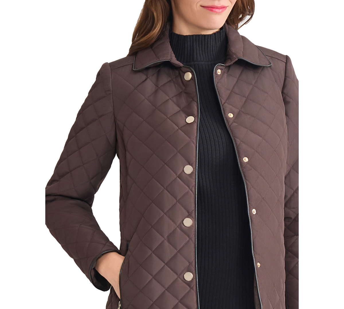 Jones New York Quilted Jacket In Brown