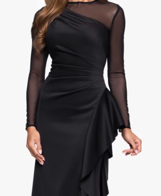 Petite Crew Neck Long Sleeve Dress