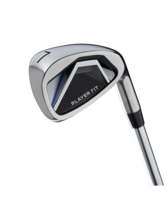 Player Fit Mens Right Hand Steel Complete Stand Golf Set - Long / Stiff / Black/Blue/Wht