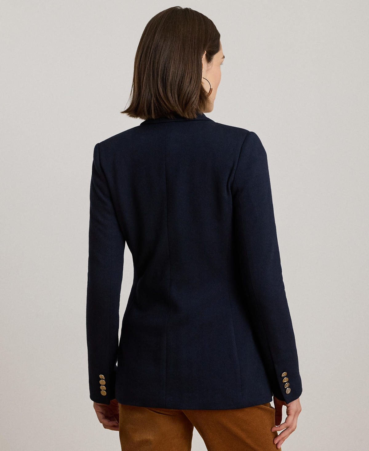 Lauren Ralph Petite Buckle-Trim Herringbone Jacquard Blazer