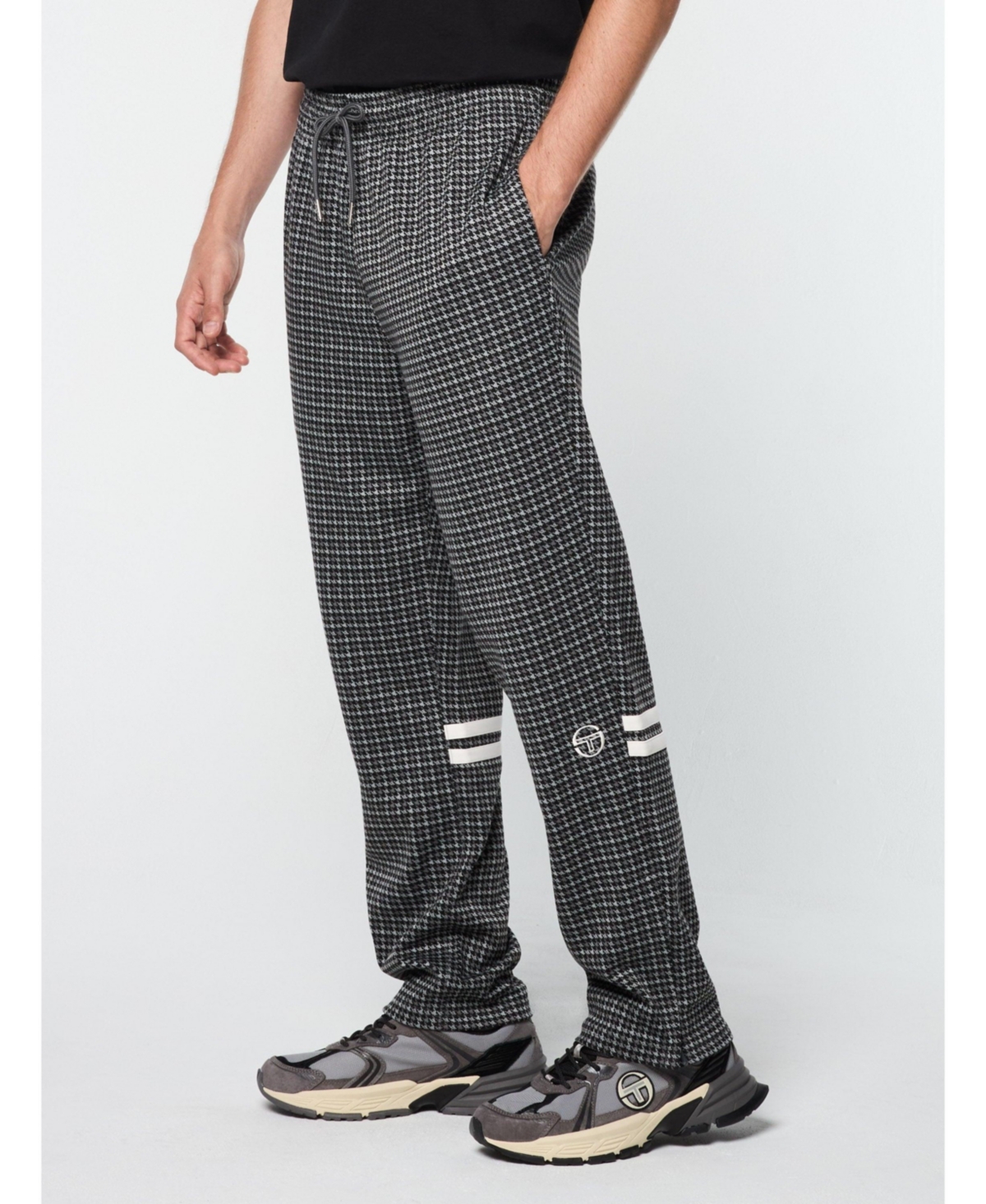 Sergio Tacchini Men's Dallas Houndstooth Track Pant In Black