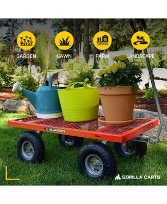 800 Pound Capacity Heavy Duty Steel Mesh Utility Wagon Cart