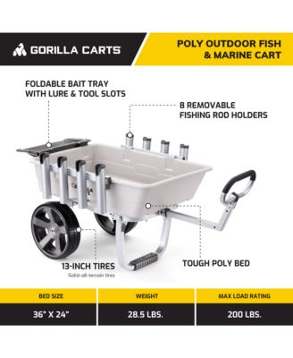 200 Pound Capacity Heavy Duty Poly Fish and Marine Utility Cart