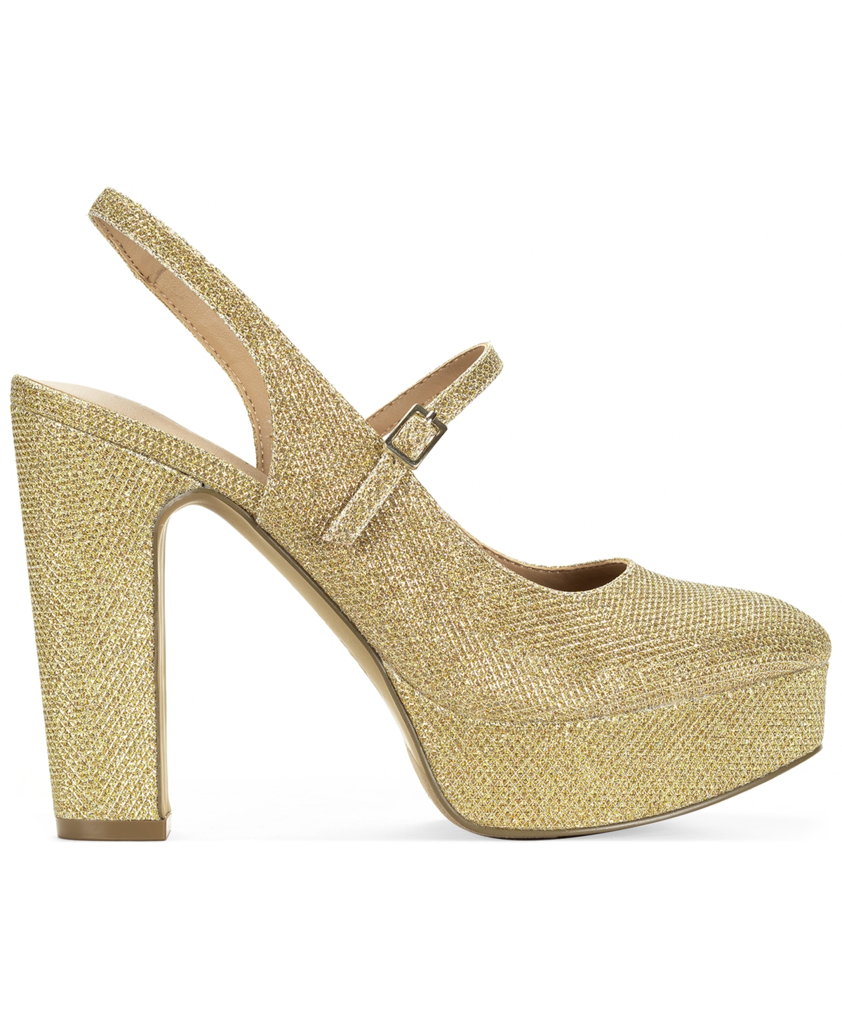 Wild Pair Women's Ciehna Round Toe Platform Pumps, Macy's Exclusive In Gold