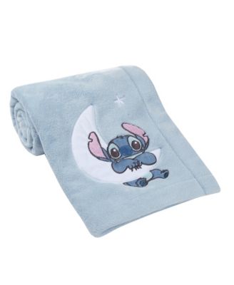 Baby Disney Stitch Blue Soft Fleece Appliqued Blanket