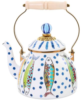 MacKenzie-Childs - Go Fish Enameled Steel 2-Quart Tea Kettle