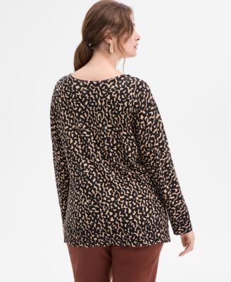 Plus Size Print V-Neck Tunic, Macy's Exclusive 