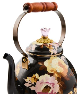 Wild Rose Brown 3-Qt. Tea Kettle