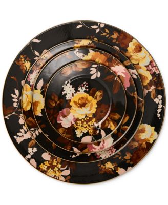 Wild Rose Brown Dinner Plate