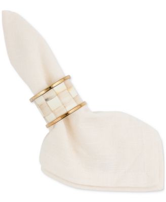 Mocha Check Napkin Rings, Set of 4