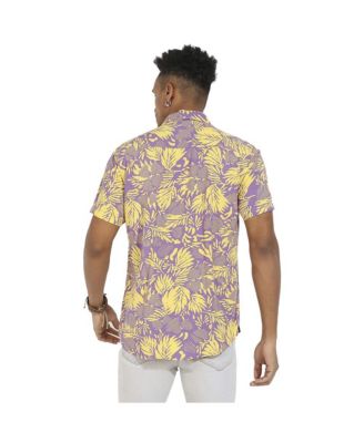 Men's Lavender & Yellow Contrast Foliage Shirt