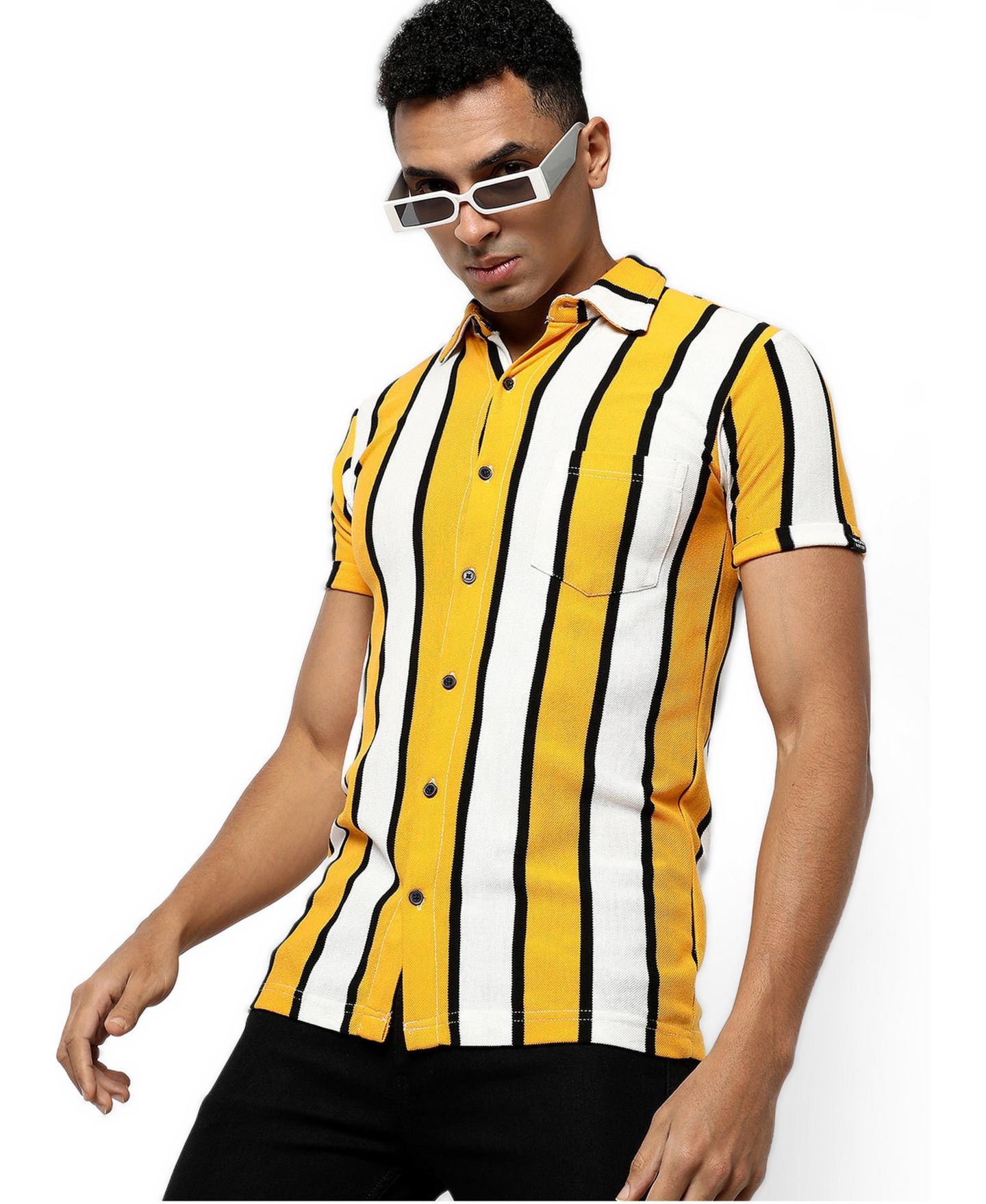 Мужская рубашка Cahoot Dramatic Striped, цвет: Жёлтый — фото 1