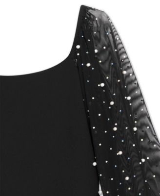 Big Girls Knee Length Long Sleeve Round Neck Dress