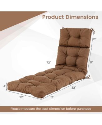 73'' Lounge Chaise Cushion Padded Recliner Cushion