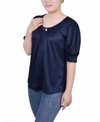 Petite Short Sleeve Balloon Sleeve Top
