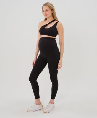 Women's Athletic Maternity Legging with Scrunched Butt Design and Supportive Belly Band