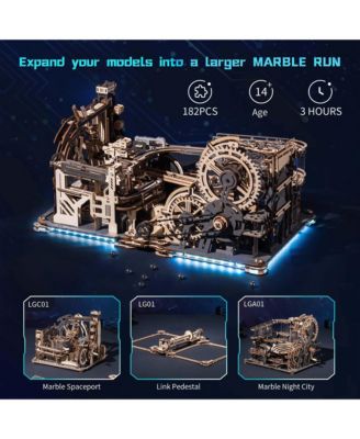 3D Puzzle, Spaceport and Night City Model Kit with Exquisite Accessories for Kids Adults, White, 11.97"8.98"5.9"