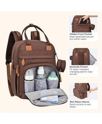 Kids Diaper Bag Backpack Stylish 26L Hands Free Bag with Changing Pad, Stroller Straps & Water-Resistant