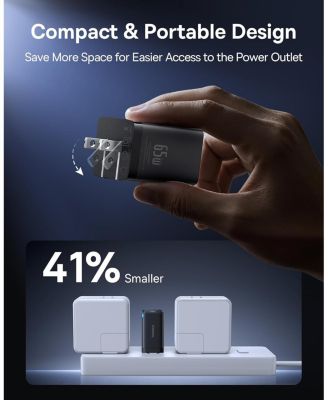 2 Pack 65W USB C Charger Block, PPS 3-Port Fast Compact Foldable USB C Charger for MacBook, iPad Pro, Galaxy S24, iPhone 16/15 and More Series