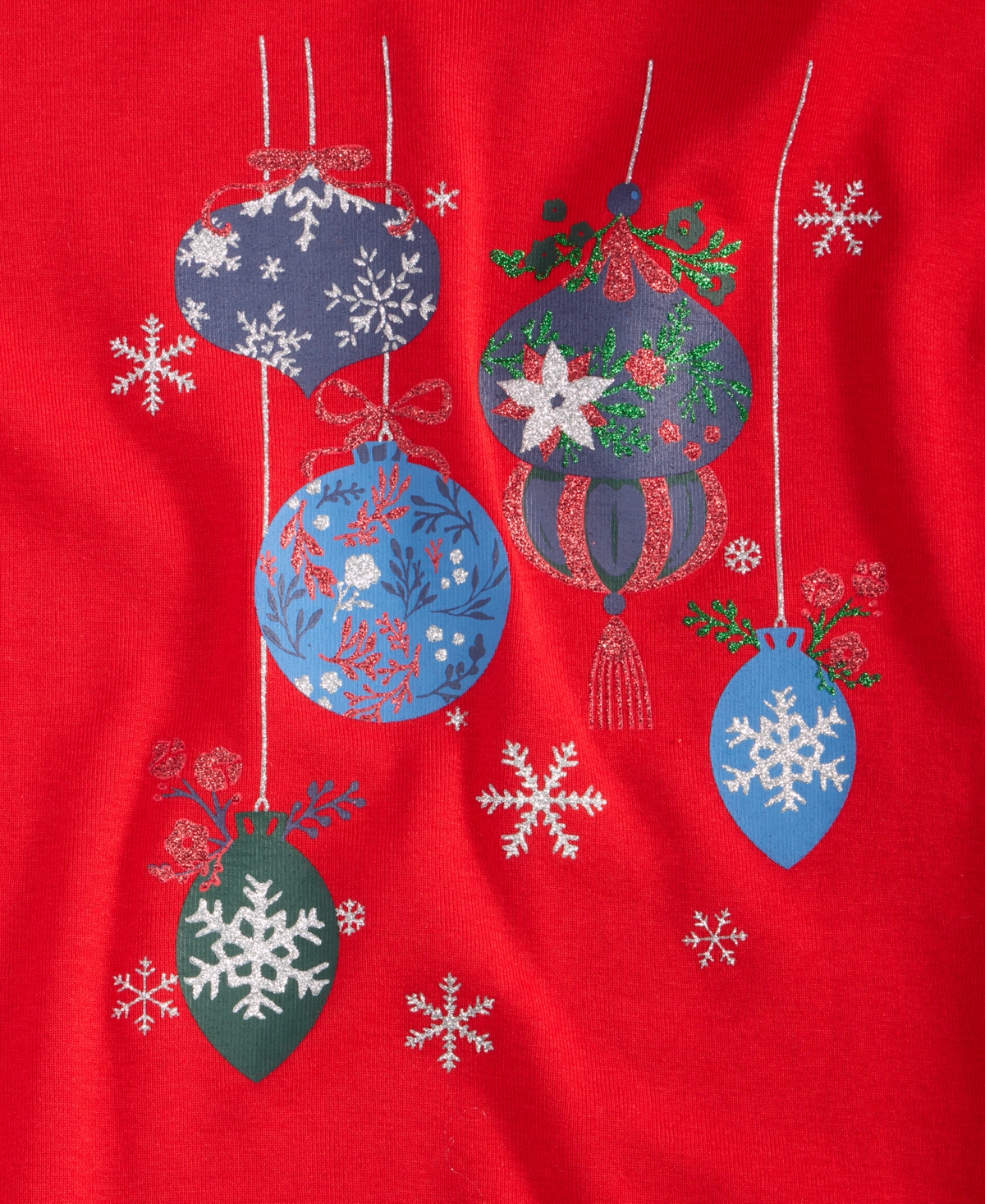 Holiday Lane Women's Ornaments Long-Sleeve Top, Macy's Exclusive