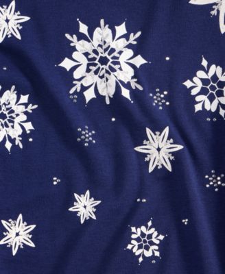 Petite Falling Snowflake Long-Sleeve Tee, Macy's Exclusive