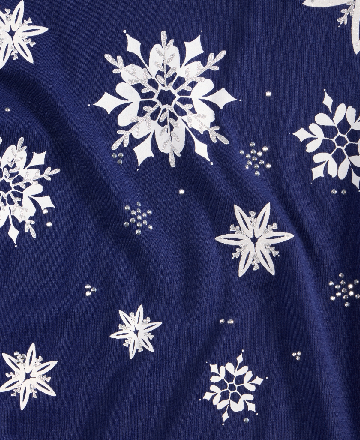 Holiday Lane Petite Falling Snowflake Long-Sleeve Tee, Macy's Exclusive