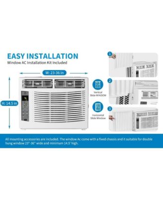 6,000 BTU WiFi Smart Window Air Conditioner - Energy Saving, Quiet Operation, Remote Controlled, Fast Cooling for Rooms up to 269 Sq. Ft