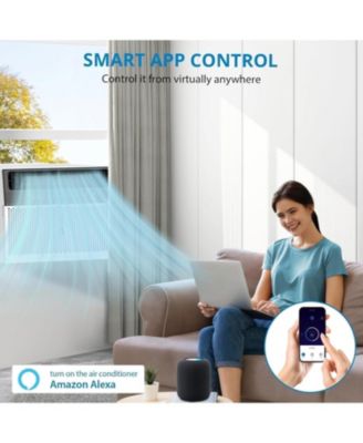 8,000 BTU Window Air Conditioner - Dehumidify & Fan Modes, Quiet, Easy to Install, Remote Control Included, Saddle-Style Design