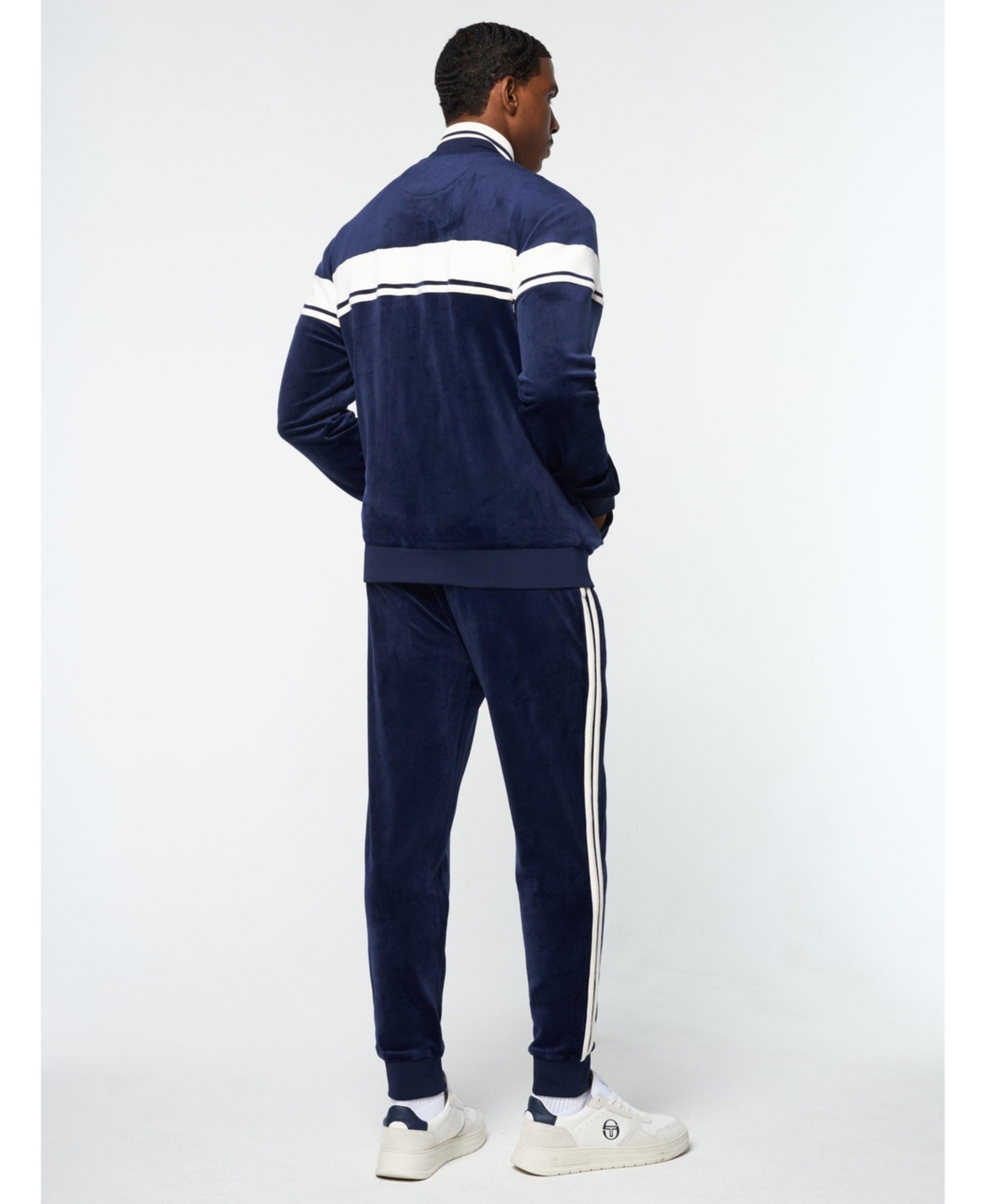 Sergio Tacchini Men's Damarindo Velour Track Jacket In Blue
