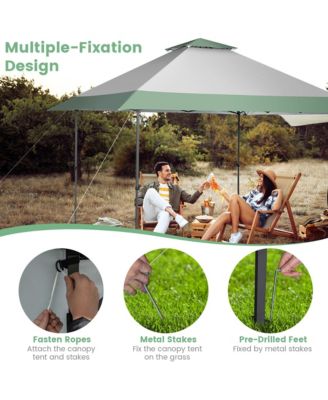 13x13ft Patio Pop-Up Gazebo Canopy Tent Instant Sun Shelter Outdoor Wheeled Bag