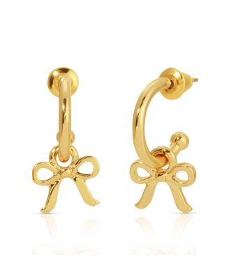 Beautiful Bows - Bow Charm Hoops - Gold