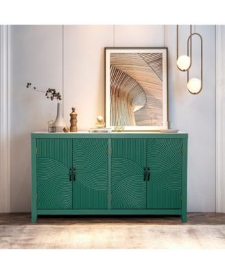 59" Green Accent Storage Cabinet with 4 Doors
