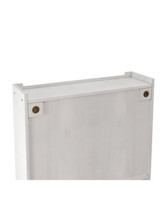 24.8" Vintage Wall Cabinet With Glass Doors, 3 Storage Shelves and Bottom Towel Rack