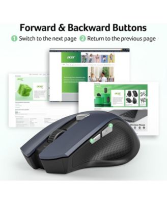 Wireless Mouse for Laptop, 2.4GHz Computer Mouse with 3 Adjustable DPI, 6 Buttons, USB Receiver (1600 DPI, Compatible with PC, Laptop, Desktop)
