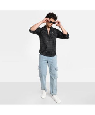 Men's Charcoal Grey Gingham Shirt