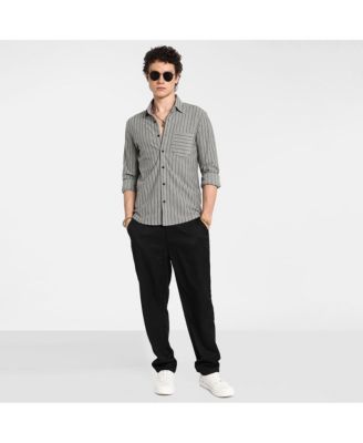 Men's Moon Grey Pinstriped Shirt