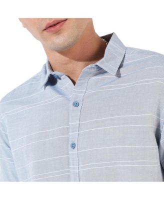 Men's Light Blue Textured Regular Fit Casual Shirt