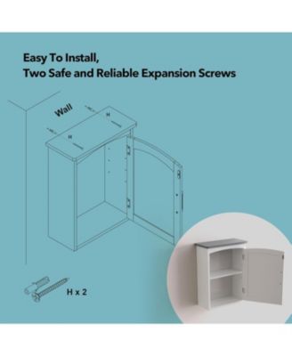 15 x 20 Inch Bathroom Wall Cabinet - Single Door Over Bathroom Medicine Cabinet for Small Bathrooms, Matte White with Gray Top & Soft Close Hinges