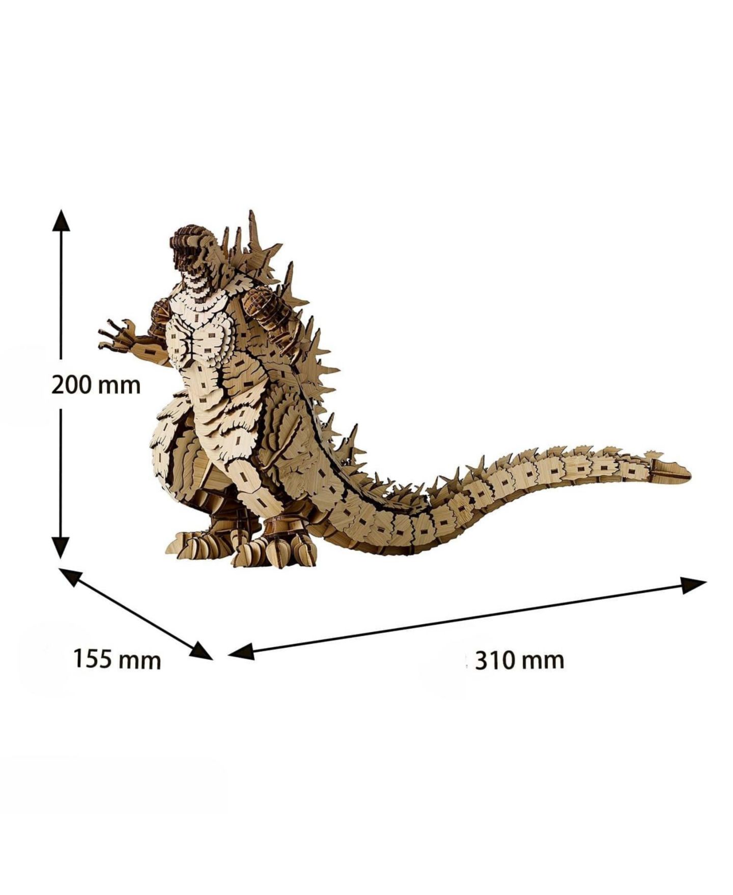 Детский пазл Flash Popup Wa-gu-mi Godzilla 398-Piece 3D Bamboo Puzzle, Ages 15+ — фото 2