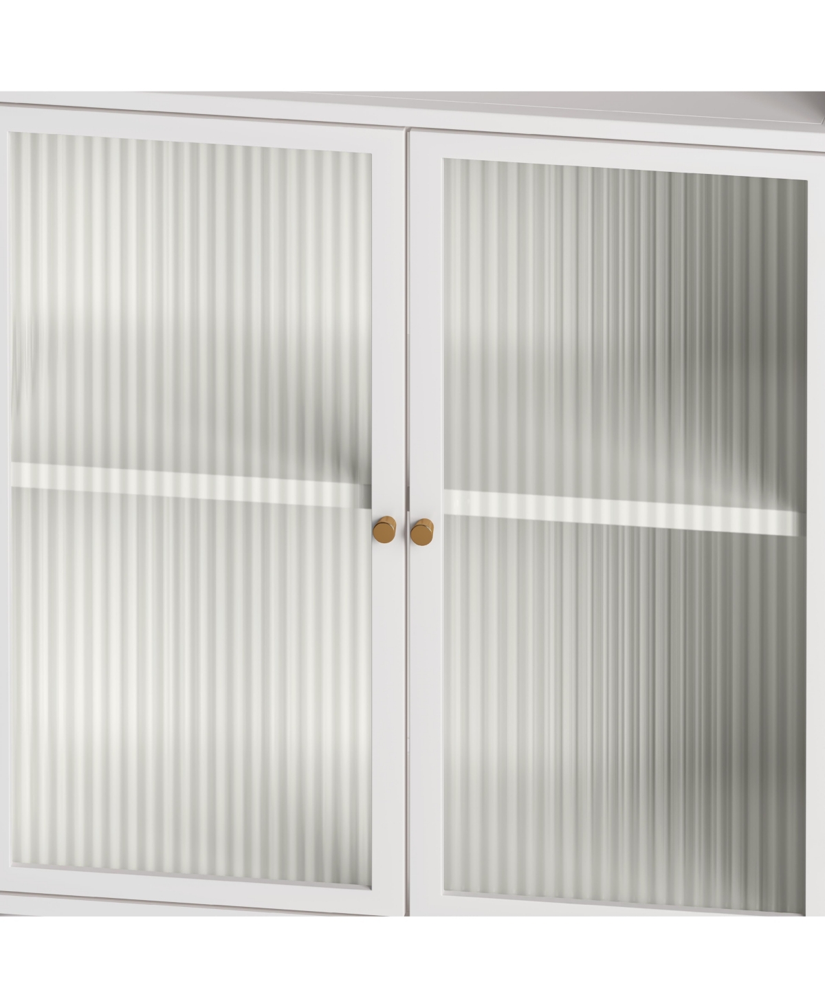 Casainc 45.28" Freestanding Bathroom Floor Cabinet With Glass Door and Open Storage Shelves