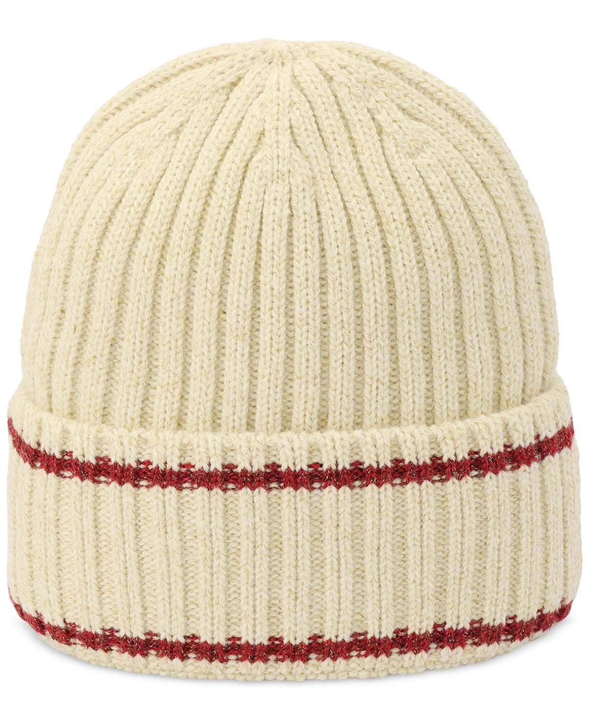Hunter Metallic Rib Logo Cuff Beanie In Neutral