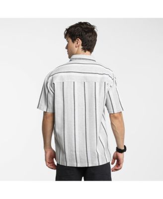 Men's Ash Grey Unbalanced Striped Shirt