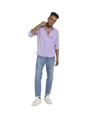 Men's Lavender Minimal Aztec Shirt