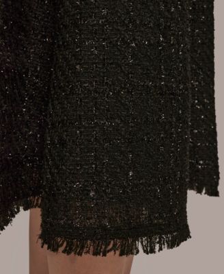 Women's&nbsp;Tweed Cap Sleeve A-Line Midi Dress