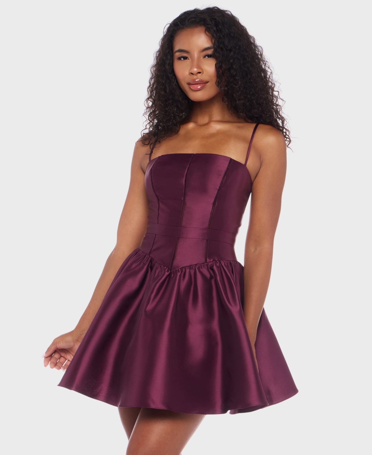Alex & Sophia Juniors' Sleeveless Short Dress In Purple