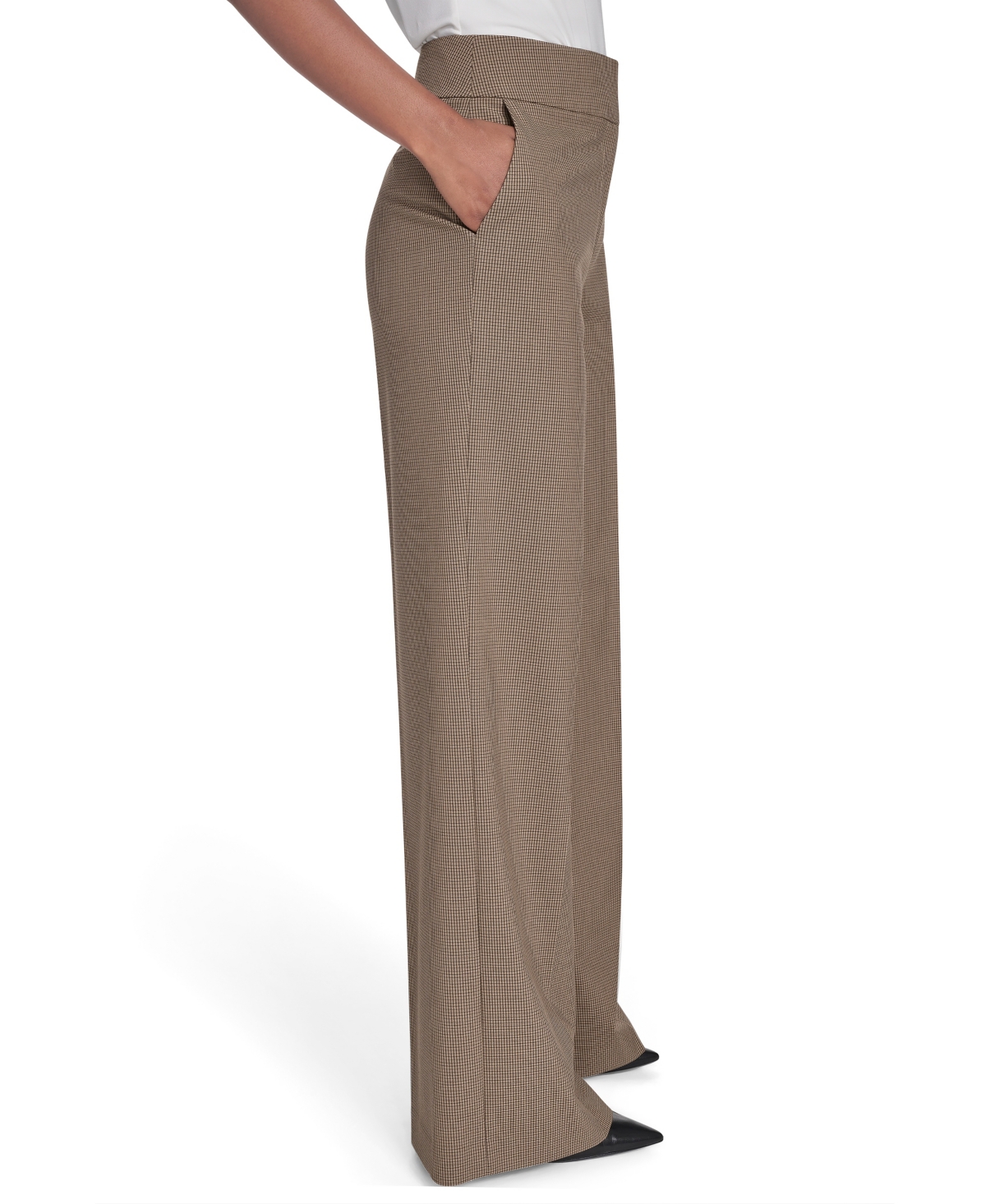 Calvin Klein Women'sâ Novelty Check Mid-rise Pants In Brown