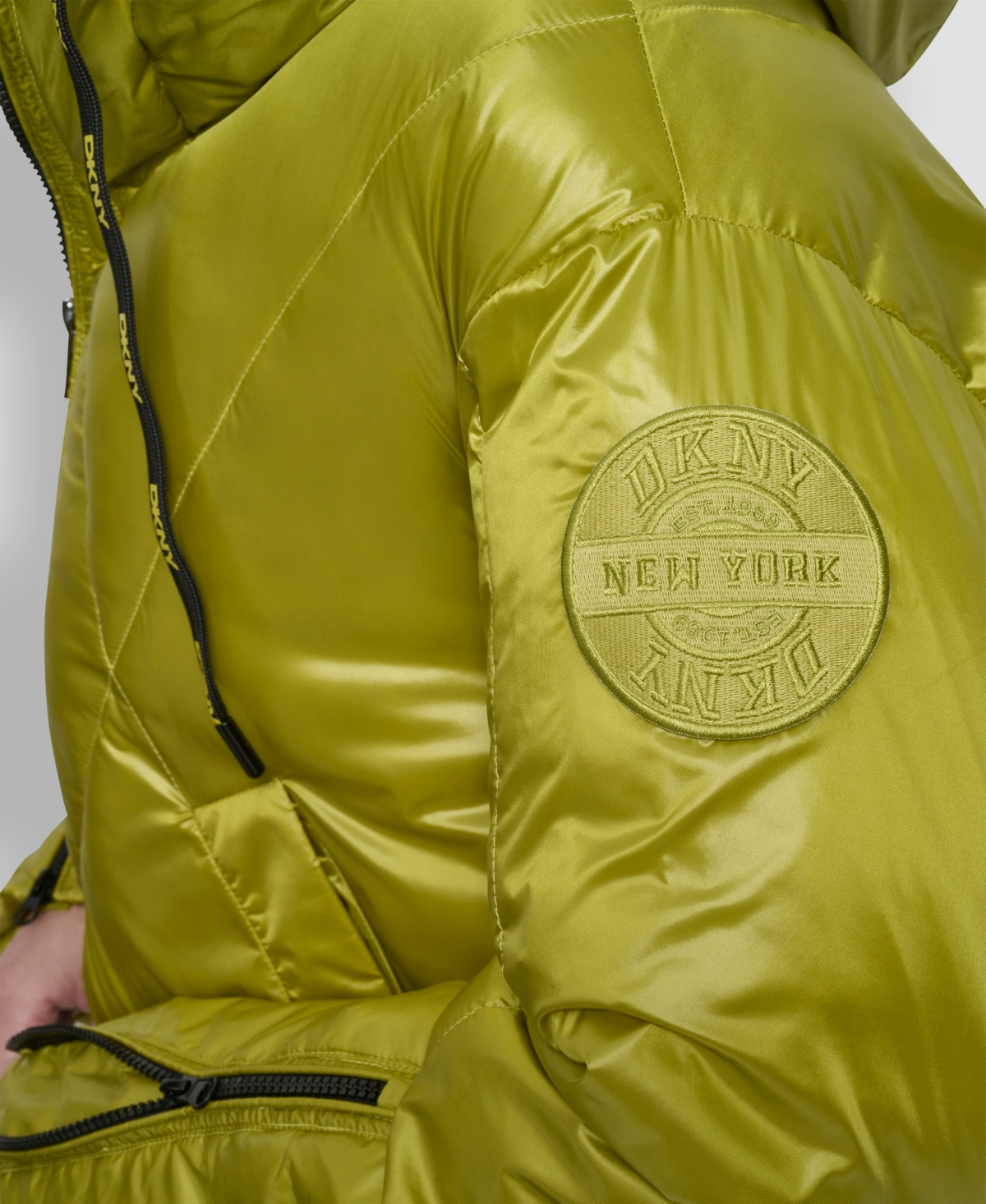 Dkny Women's Cropped Puffer Jacket In Yellow