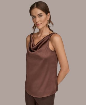 Women's Charmeuse Cowl Neck Tank Top