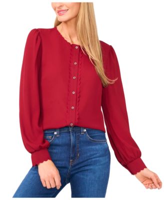 CeCe - Women's Long Sleeve Button Down Blouse